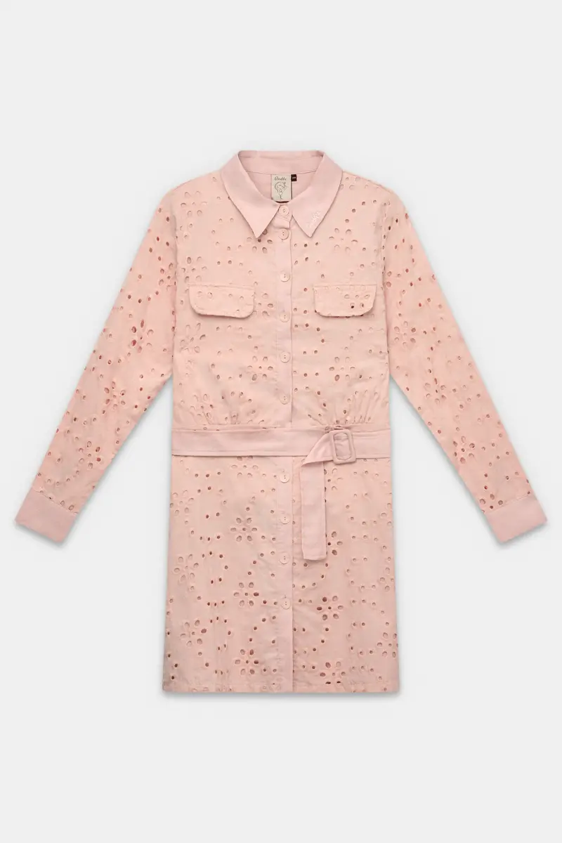 Vestido de manga larga rosa