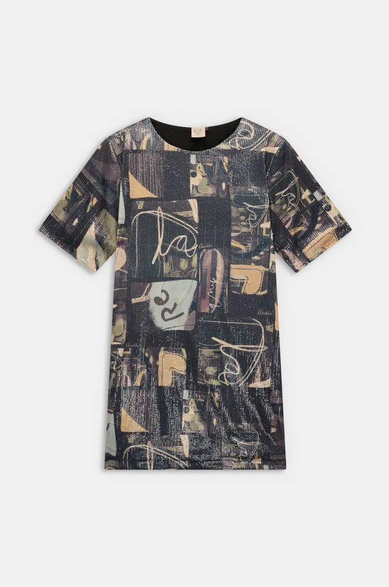 Vestido estampado de lentejuelas