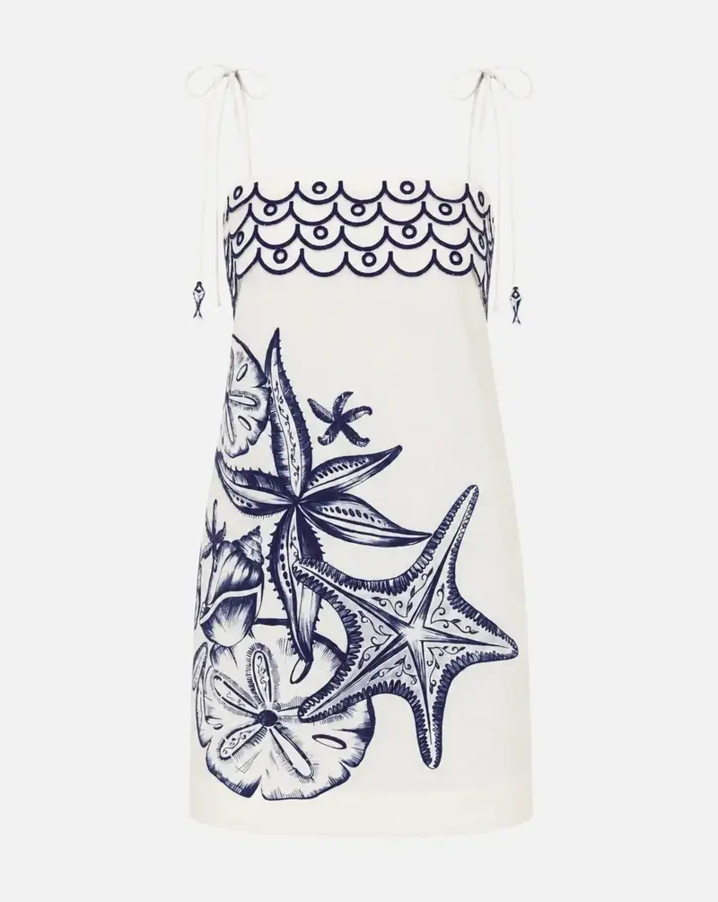 Vestido Farm Rio Coast Stars Off-white