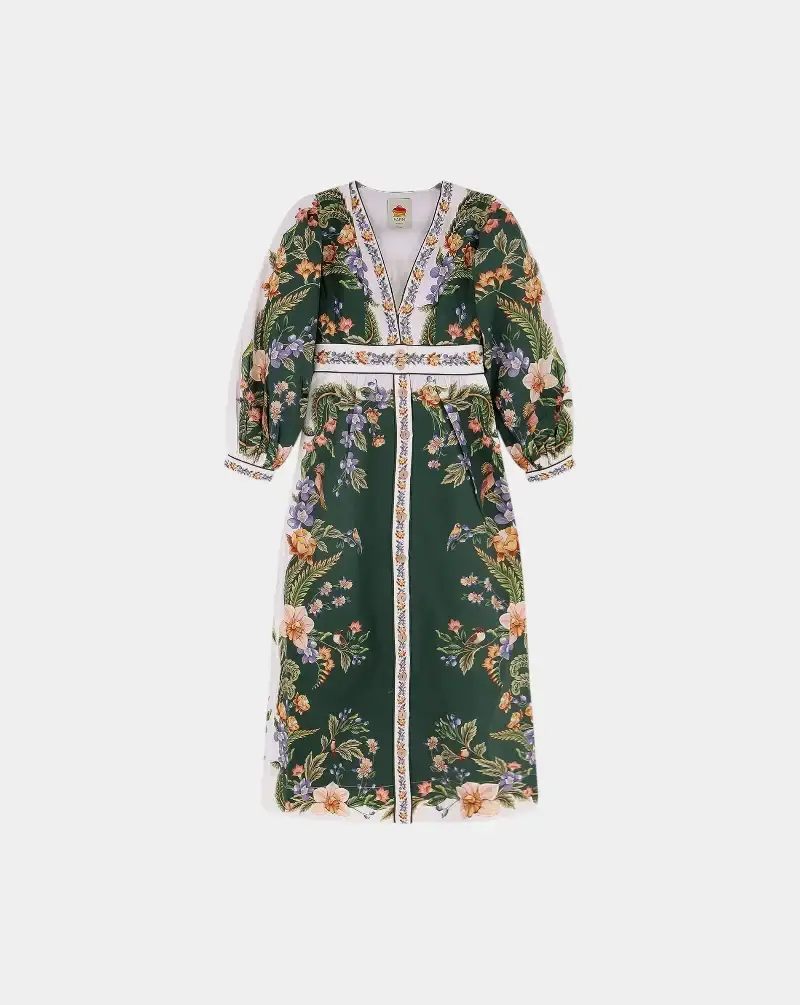 Vestido Farm Rio Nature Green Maxi Dress