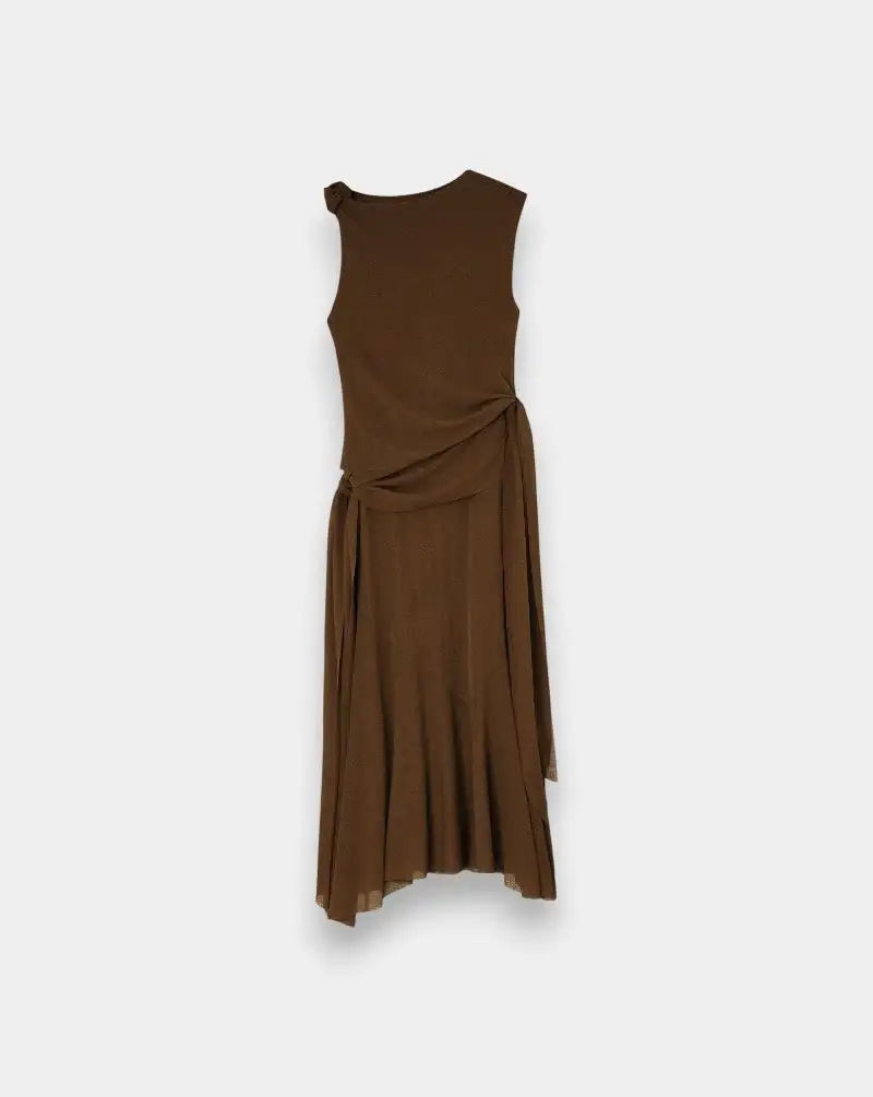 Vestido Ganni Long Dress in Marl Mesh