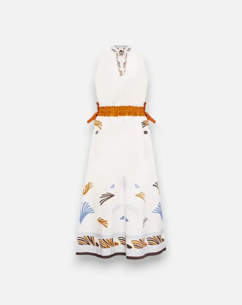 Vestido Herno Printed Belted Maxi Dress