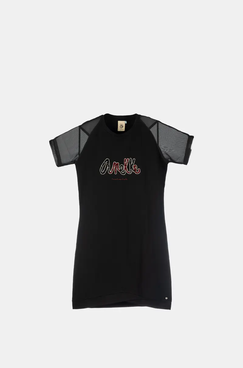 Vestido manga corta negro
