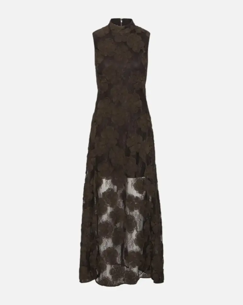 Vestido Rotate 3D Flower Maxi Dress