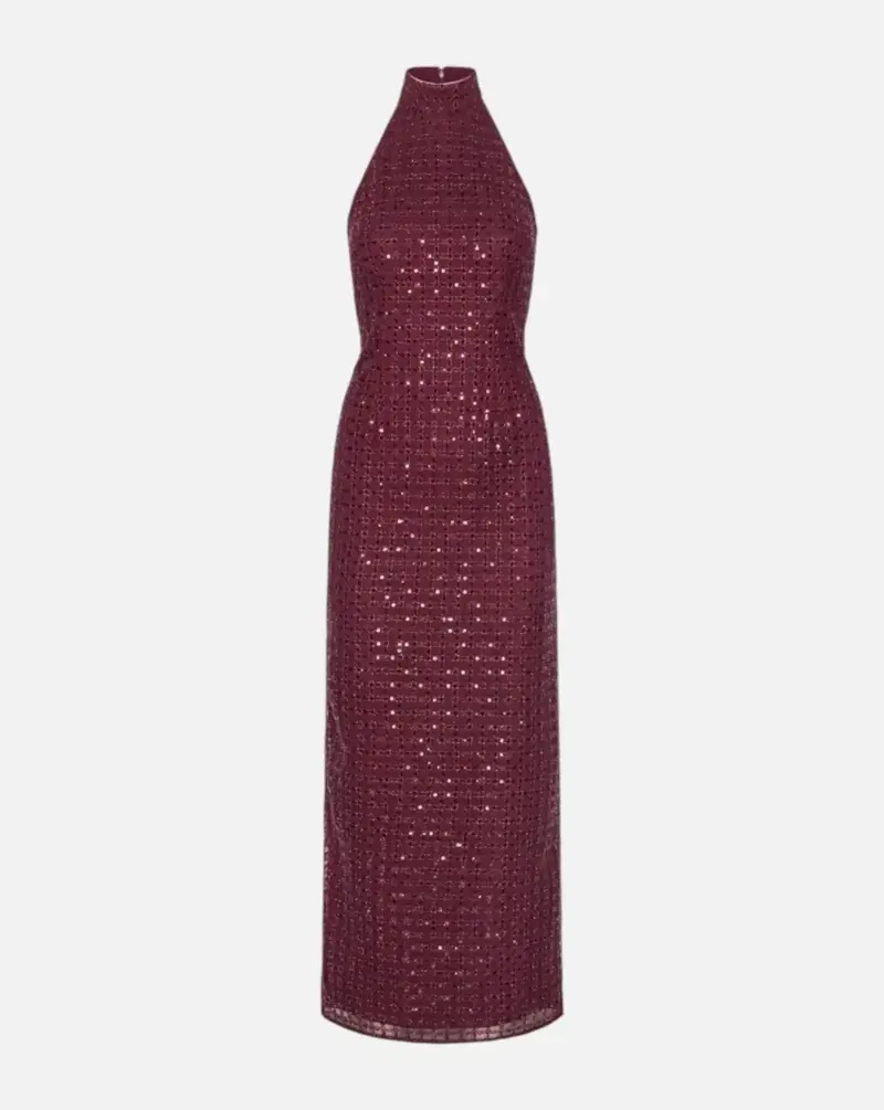 Vestido Rotate Beaded Maxi Dress