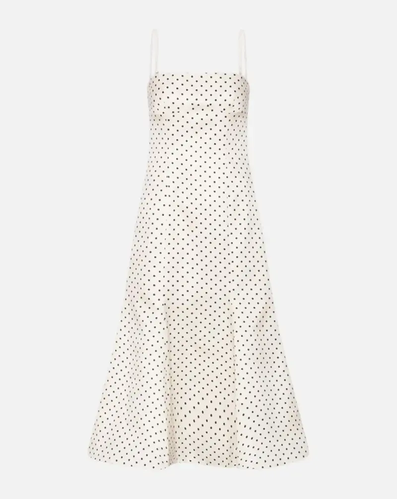 Vestido Rotate Polka Dot Midi Dress