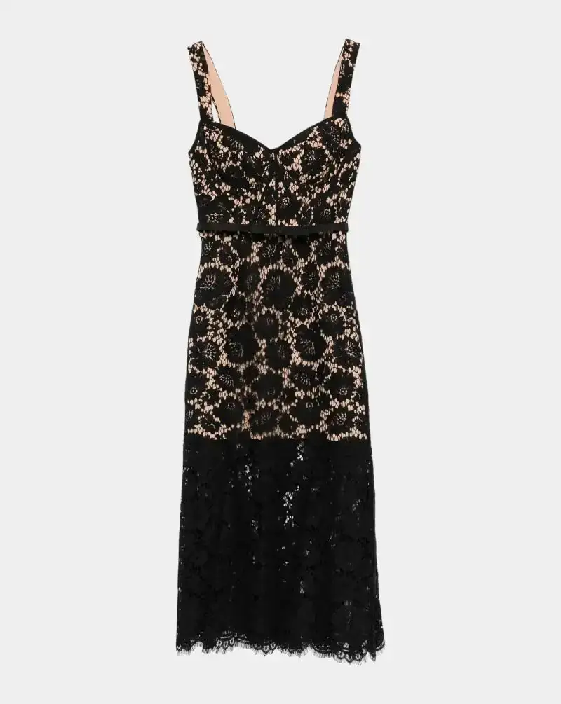 Vestido Self Portrait Fina Lace Midi Dress