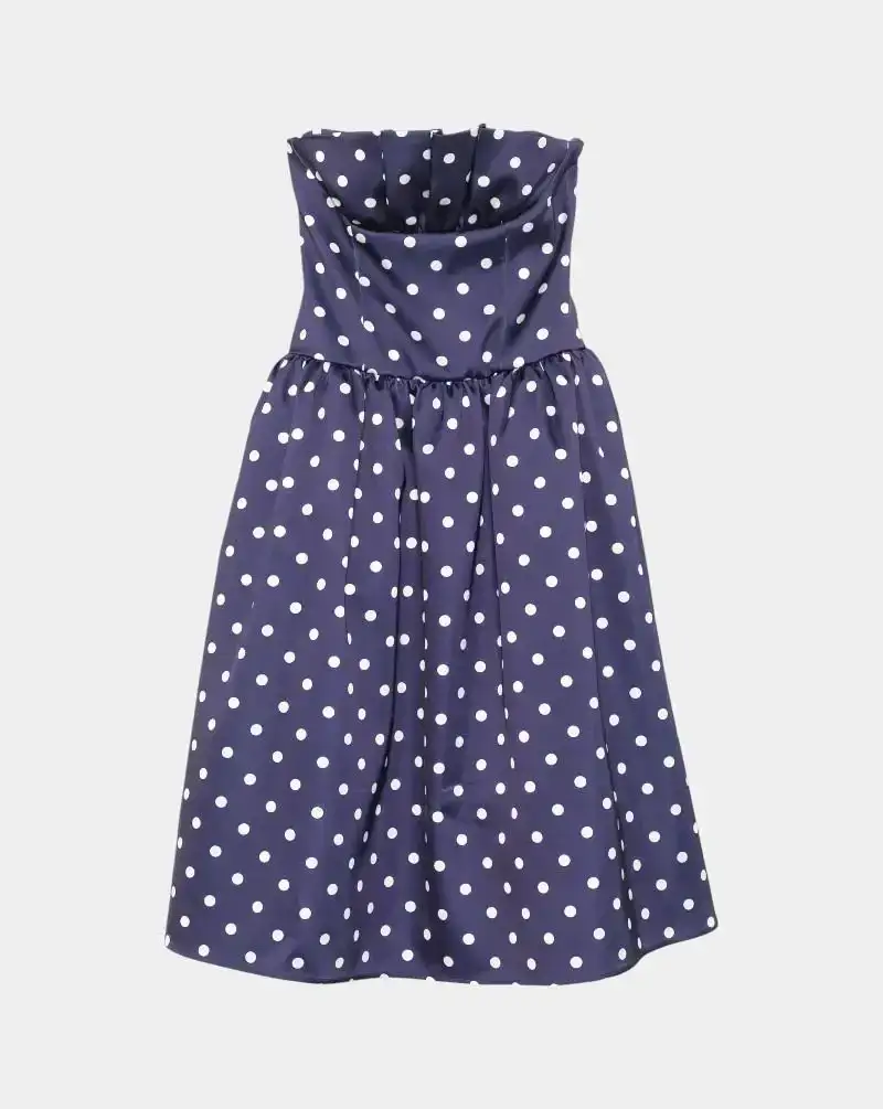 Vestido Self Portrait Polka Dot Satin Mini Dress