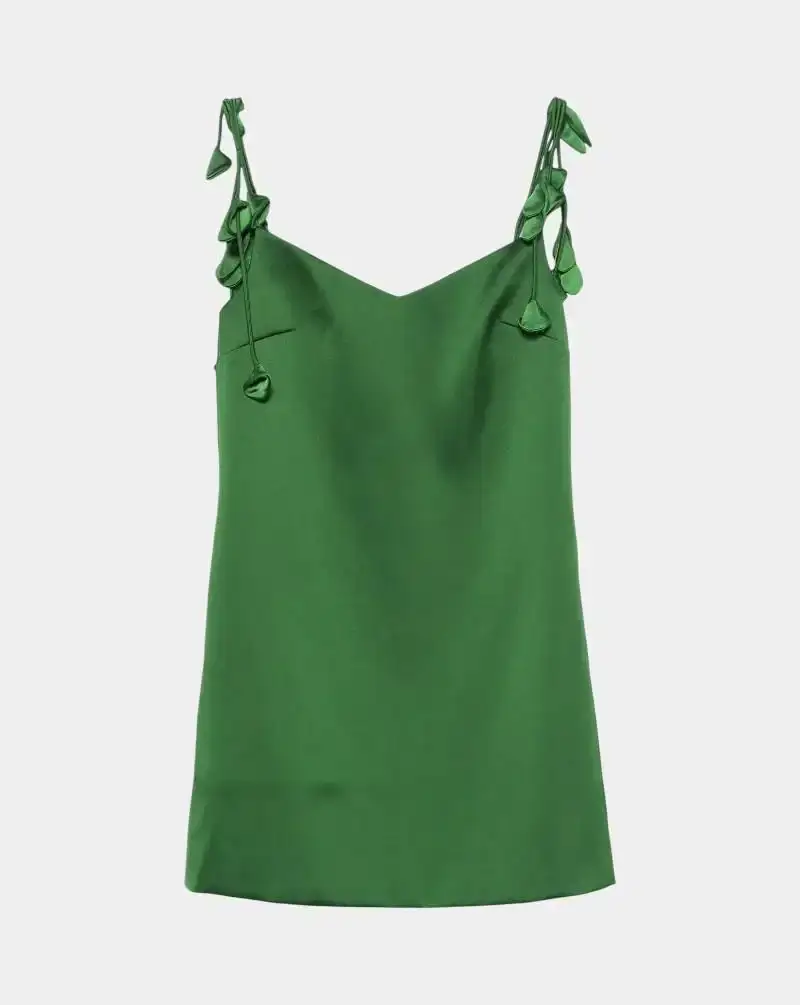 Vestido Self Portrait Satin Flower Mini Dress