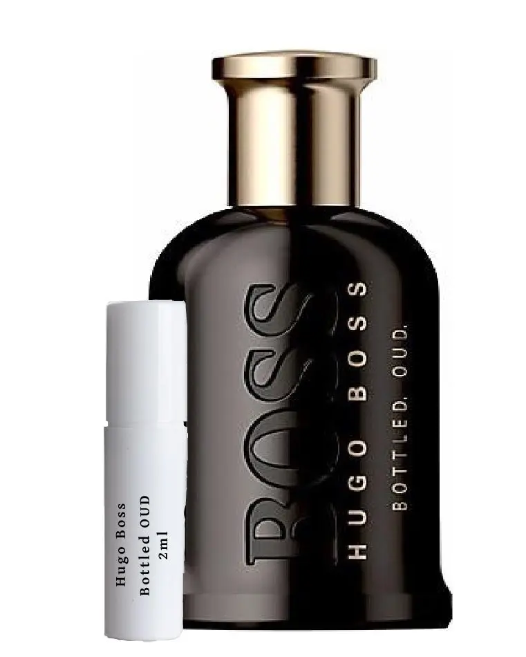 Vial de muestra de Oud embotellado de Hugo Boss