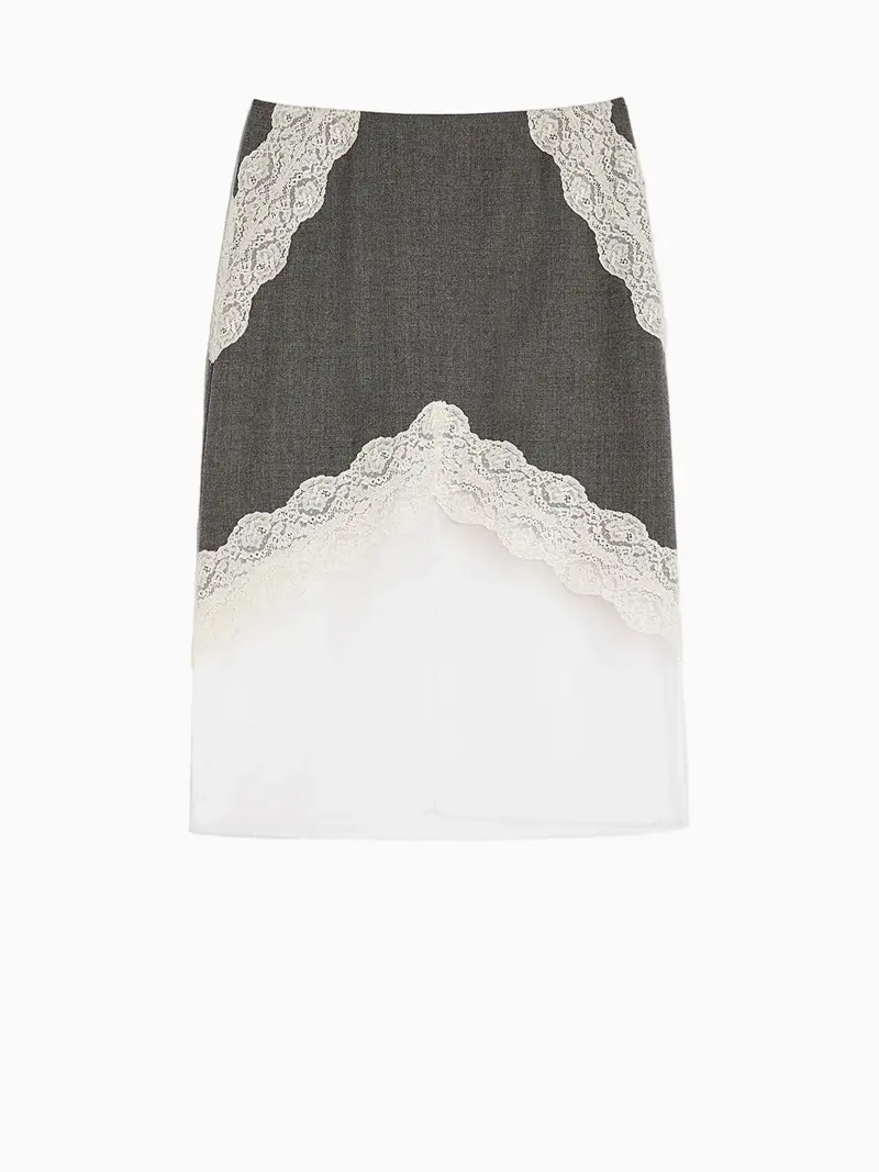 Wool canvas skirt