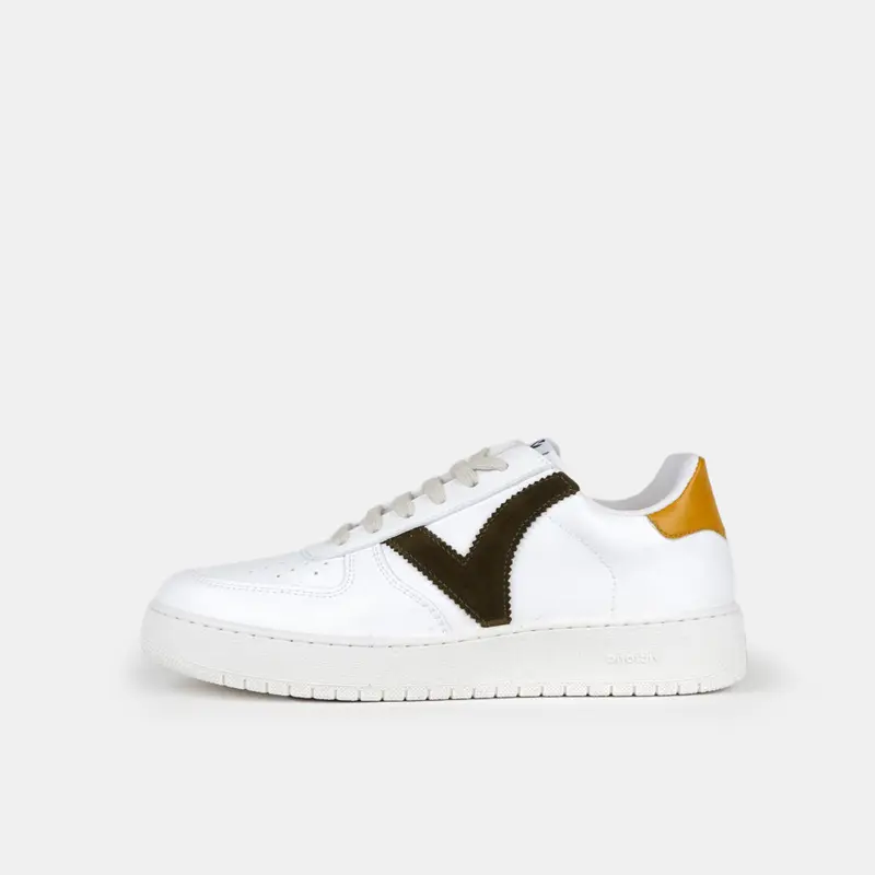 Zapatillas deportivas de piel mujer khaki Madrid Victoria