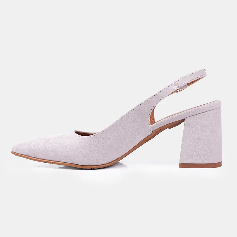 Zapatos con tacón para mujer de ante rosa Mary