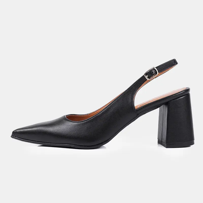 Zapatos con tacón para mujer de piel negro Mary