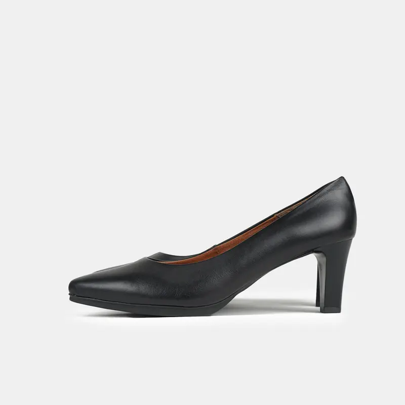 Zapatos de tacón 6.5cm de piel negro Tania