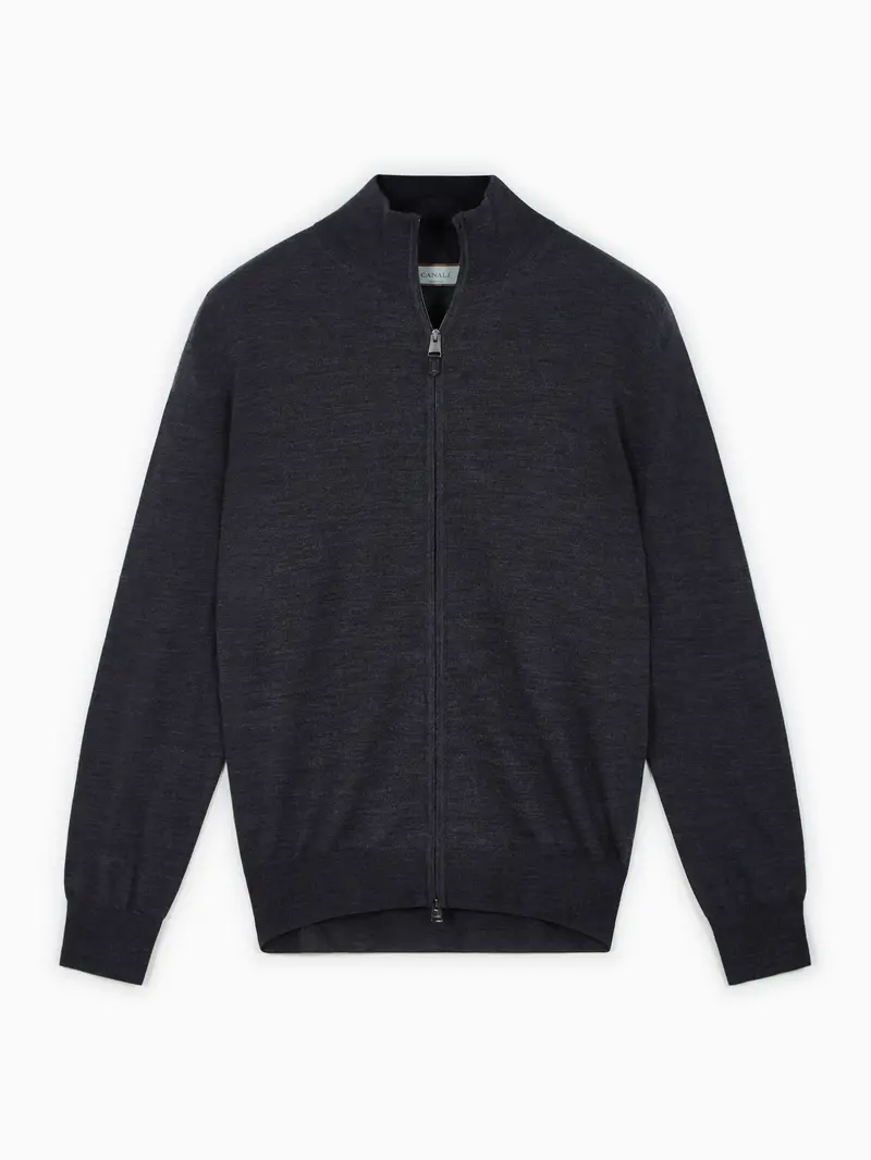 Zip-front cardigan