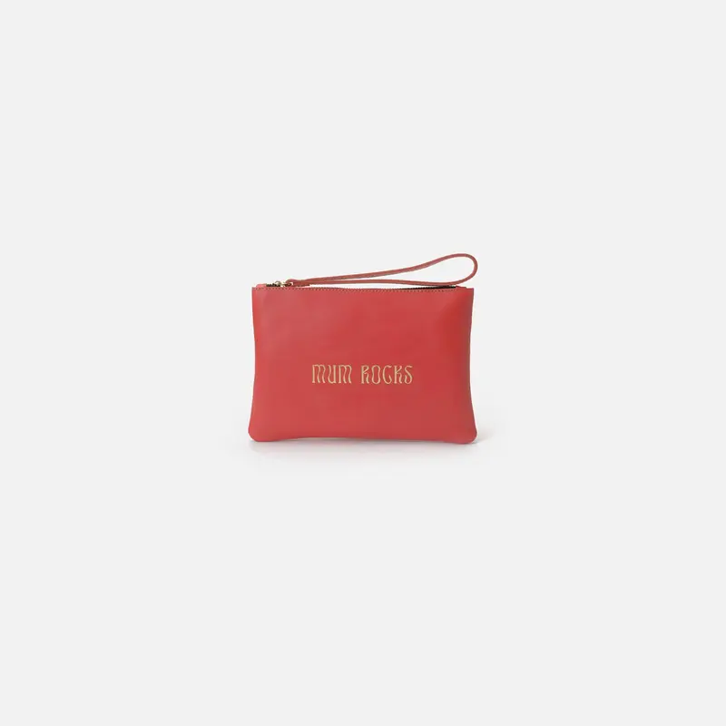 Zipper "Mum Rocks" Coral